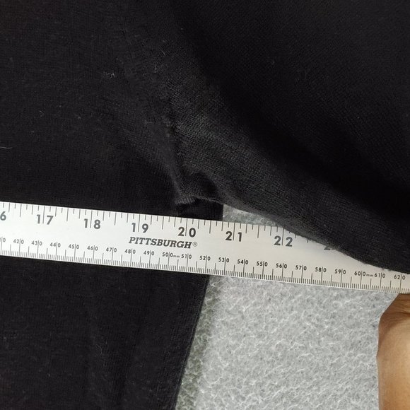 Calvin Klein Men Sweater Medium Black 100%‎ Extra Fine Merino Wool V Neck READ - Picture 3 of 8